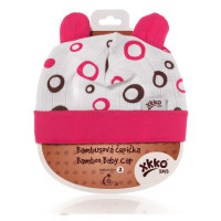 Bamboo Baby Hat XKKO BMB - Magenta Bubbles 3x1ps (Wholesale packaging)