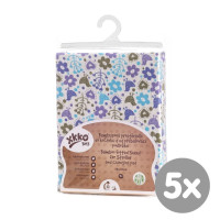 Bamboo muslin fitted sheet XKKO BMB 50x70 - Flowers&Birds For Boys 5x1ps (Wholesale pack.)