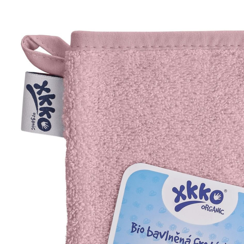 Organic cotton Terry Bath Glove XKKO Organic - Baby Pink