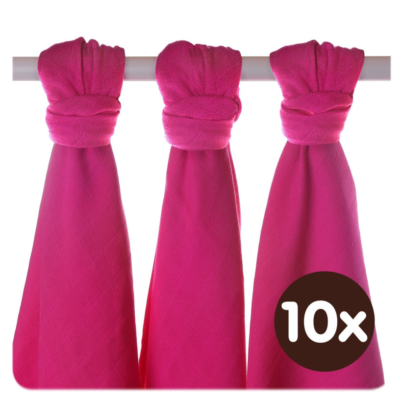 Bamboo muslins XKKO BMB 70x70 - Magenta 10x3pcs (Wholesale packaging)