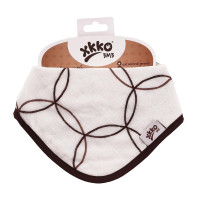 Bamboo bandana XKKO BMB - Natural Brown Circles 3x1ps Wholesale packing