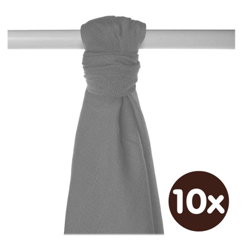 Bamboo muslin towel XKKO BMB 90x100 - Silver 10x1pcs (Wholesale packaging)