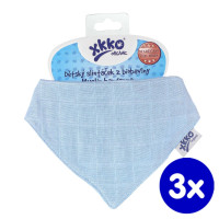 Organic Cotton Muslin Bandana XKKO Organic - Sky Blue 3x1ps (Wholesale pack.)