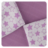 Bamboo muslins XKKO BMB 30x30 - Little Stars Lilac MIX 9pcs