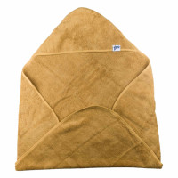 Hooded terry bath towel XKKO Organic 90x90 - Honey Mustard