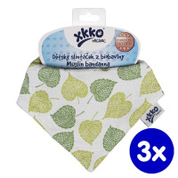 Organic Cotton Muslin Bandana XKKO Organic - Linden 3x1ps (Wholesale pack.)