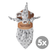 Bamboo cuddly toy XKKO BMB - Little Stars Silver 5x1ps (Wholesale packaging)