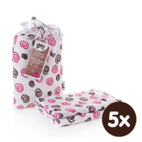 Bamboo swaddle XKKO BMB 120x120 - Magenta Spirals 5x1ps (Wholesale packaging)