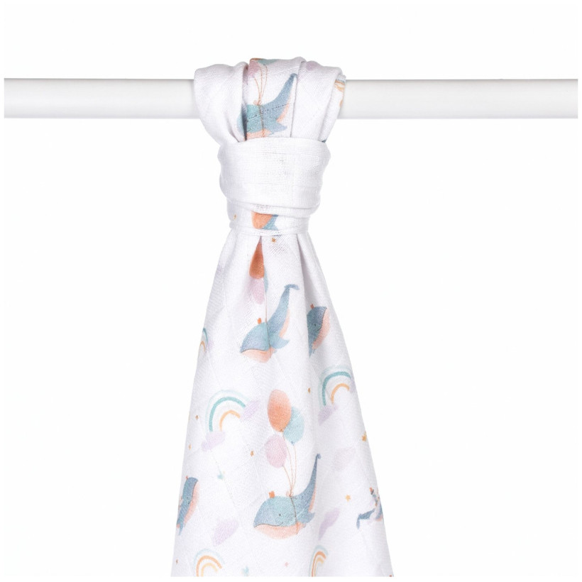 Bamboo muslin towel XKKO BMB 90x100 Digi - Sky Whale