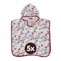 Bamboo Muslin Poncho XKKO BMB - Flowers&Birds Girls 5x1ps (Wholesale pack.)