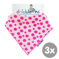 Dribble Ons Pink Spots 3x1ps (Wholesale pack.)