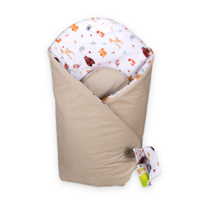 Cotton swaddling wrap XKKO LUX with coconut insert - Wild Forest