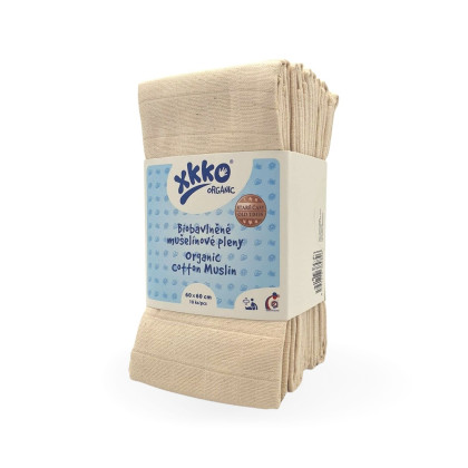 Organic Cotton Muslins XKKO Organic 60x60 Old Times - Natural