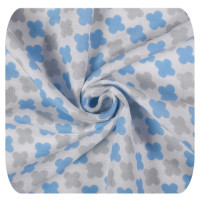 Bamboo muslin fitted sheet XKKO BMB 50x70 - Baby Blue Cross