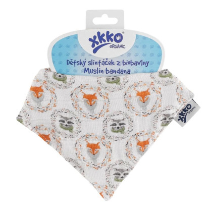 Organic Cotton Muslin Bandana XKKO Organic - Fox&Raccoon