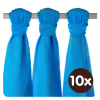 Bamboo muslins XKKO BMB 70x70 - Cyan 10x3pcs (Wholesale packaging)