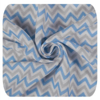 Bamboo swaddle XKKO BMB 120x120 - Baby Blue Chevron 5x1ps (Wholesale packaging)