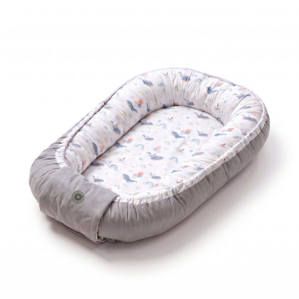 Double-sided Baby Nest XKKO LUX - Sky Whale