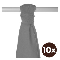 Bamboo muslin towel XKKO BMB 90x100 - Silver 10x1pcs (Wholesale packaging)