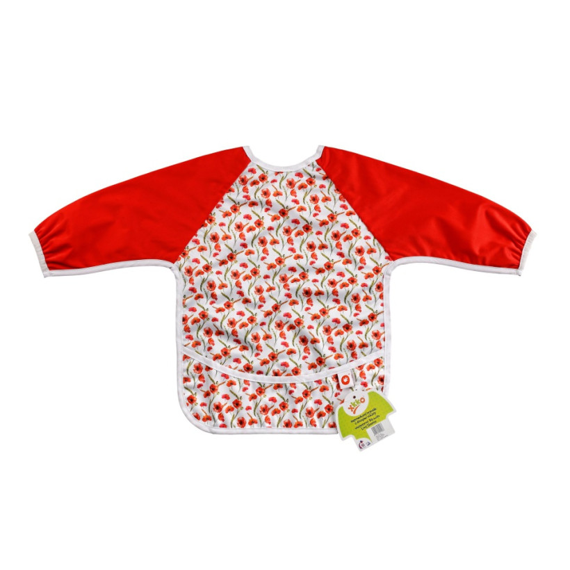 XKKO long-sleeve bib - Red Poppies