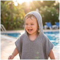Bamboo Muslin Poncho XKKO BMB - Silver