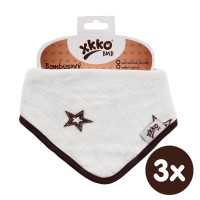 Bamboo bandana XKKO BMB - Natural Brown Stars 3x1ps Wholesale packing