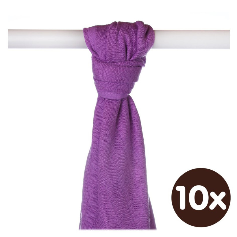 Bamboo muslin towel XKKO BMB 90x100 - Lilac 10x1pcs (Wholesale packaging)