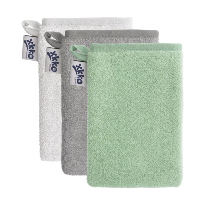 Organic cotton Terry Bath Glove XKKO Organic - Mint MIX