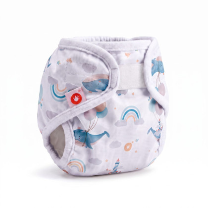 XKKO Diaper Cover Newborn - Sky Whale