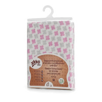 Bamboo muslin fitted sheet XKKO BMB 50x70 - Baby Pink Cross