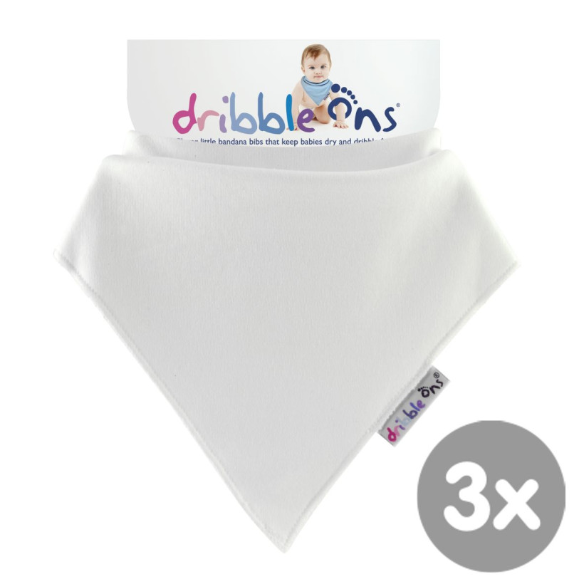 Dribble Ons White 3x1ps (Wholesale pack.)