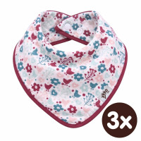 Bamboo bandana XKKO BMB - Flowers&Birds Girls 3x1ps Wholesale packing
