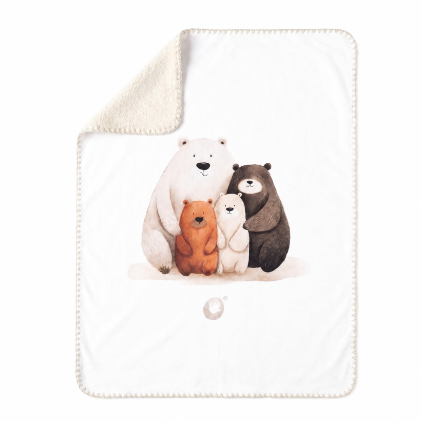 Spanish baby blanket XKKO LUX 75x100 - Bear Family