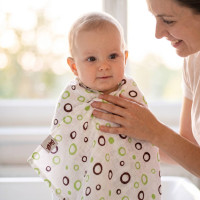 Bamboo muslin towel XKKO BMB 90x100 - Lime Bubbles