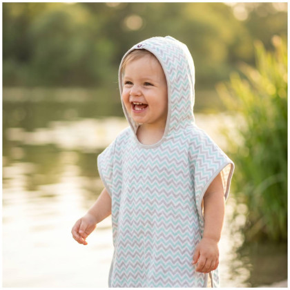 Bamboo Muslin Poncho XKKO BMB - Chevron Mint