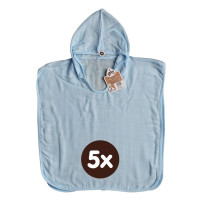 Bamboo Muslin Poncho XKKO BMB - Baby Blue 5x1ps (Wholesale pack.)