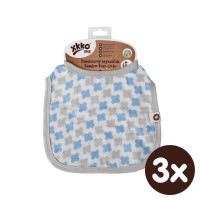 Bamboo Burp Cloth XKKO BMB - Baby Blue Cross 3x1ps (Wholesale packaging)