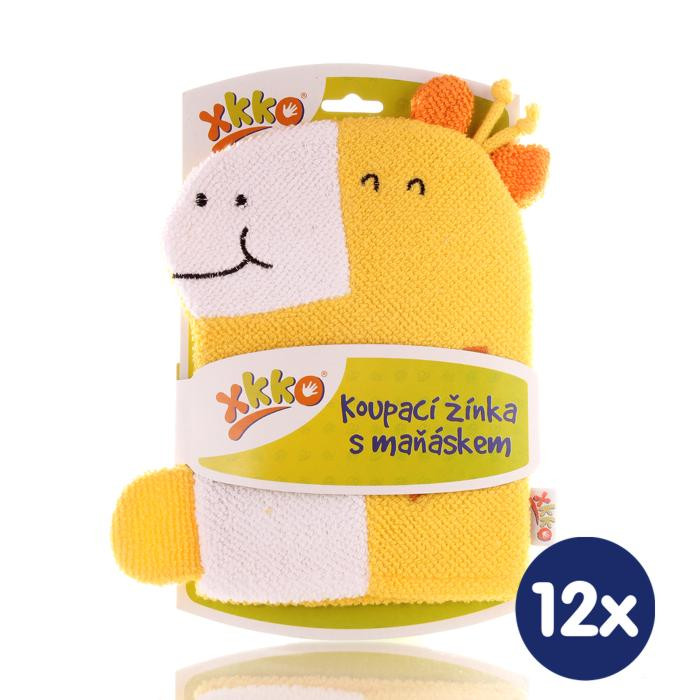 XKKO Cotton Bath Glove - Giraffe 12x1ps (Wholesale pack.)