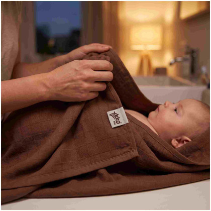 Bamboo muslin towel XKKO BMB 90x100 - Milk Choco