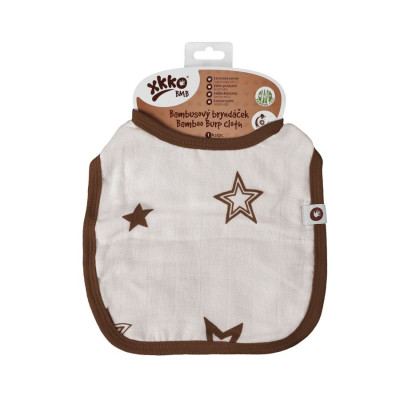 Bamboo Burp Cloth XKKO BMB - Natural Brown Stars