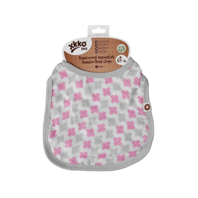 Bamboo Burp Cloth XKKO BMB - Baby Pink Cross