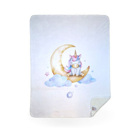 Spanish baby blanket XKKO LUX 75x100 - Moon Unicorn