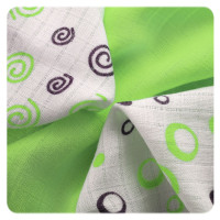 Bamboo muslins XKKO BMB 30x30 - Spirals&Bubbles Lime MIX 10x9pcs (Wholesale packaging)