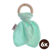 XKKO BMB Bamboo teether with Leaves - Mint 6x1ps (Wholesale pack.)