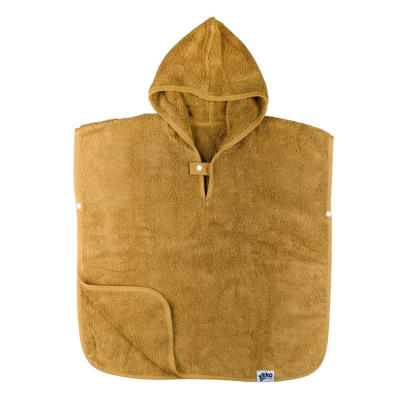 Organic cotton terry Poncho XKKO Organic - Honey Mustard