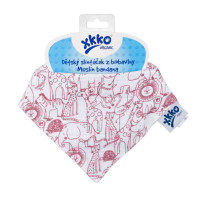 Organic Cotton Muslin Bandana XKKO Organic - Safari W/Mesa Rose