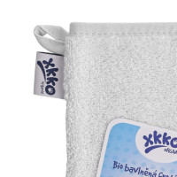 Organic cotton Terry Bath Glove XKKO Organic - White 5x1ps (Wholesale pack.)