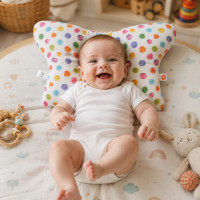 XKKO BMB Bamboo Muslin Pillow - Watercolour Polka Dots