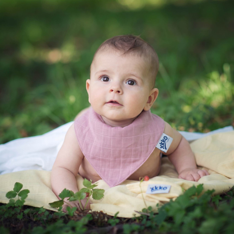 Organic Cotton Muslin Bandana XKKO Organic - Pink