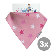 Dribble Ons Pink Stars 3x1ps (Wholesale pack.)